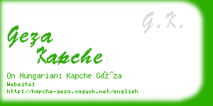 geza kapche business card